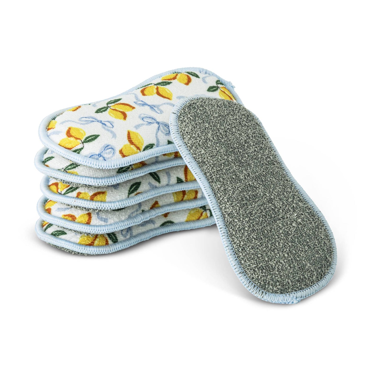 6pc Multipurpose Printed Scrub Sponge - Lemon Bows