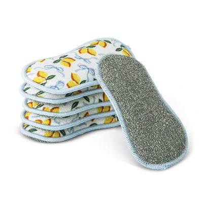 6pc Multipurpose Printed Scrub Sponge - Lemon Bows
