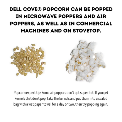 Popcorn Kernels - Baby White 2 Pound Bag - Hulless Pop Corn