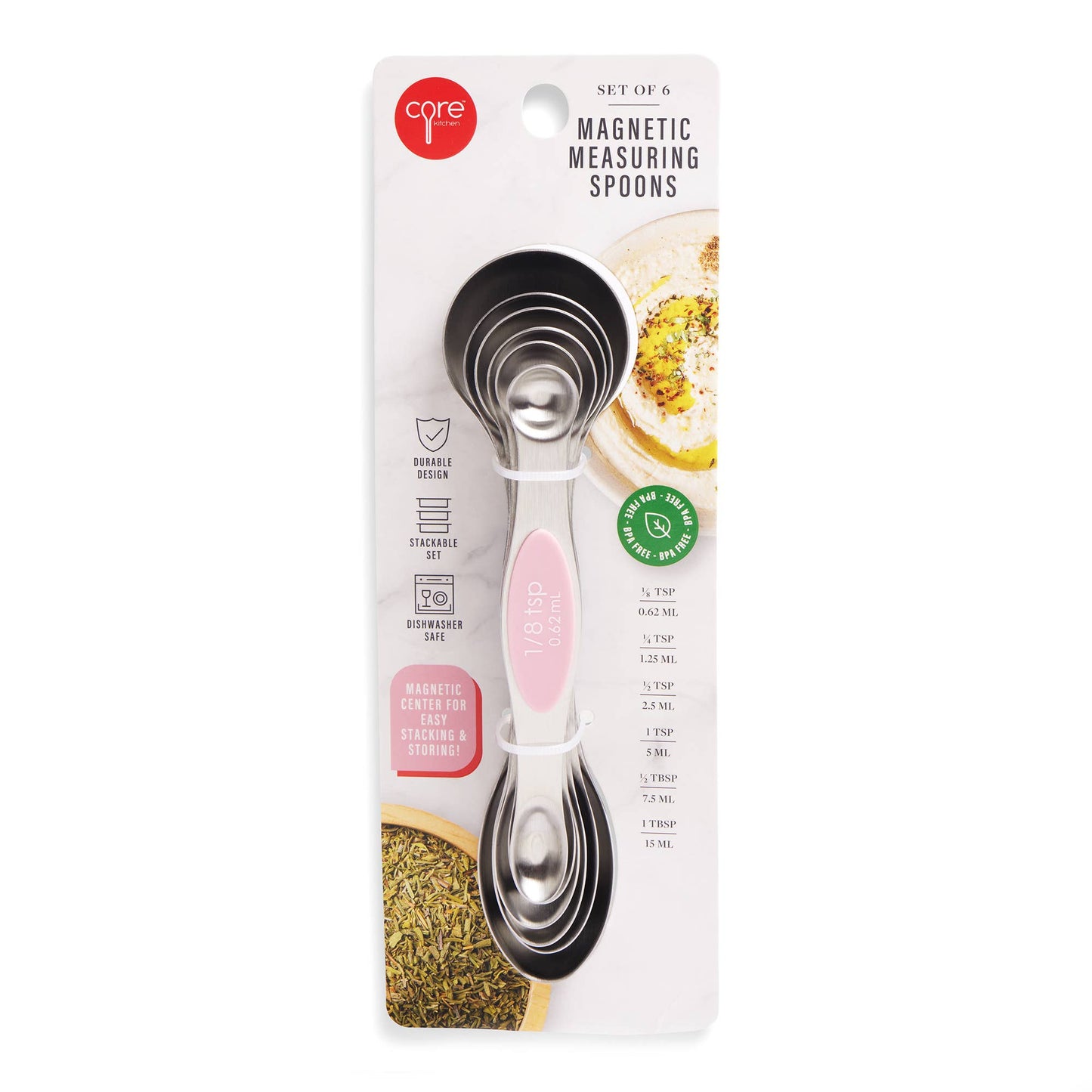 6pc Stackable Magnetic Measuring Spoons