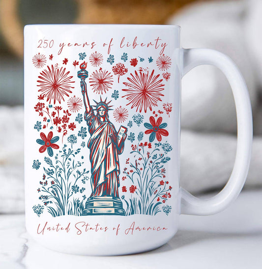 Patriotic Liberty 250 Anniversary America Coffee Mug