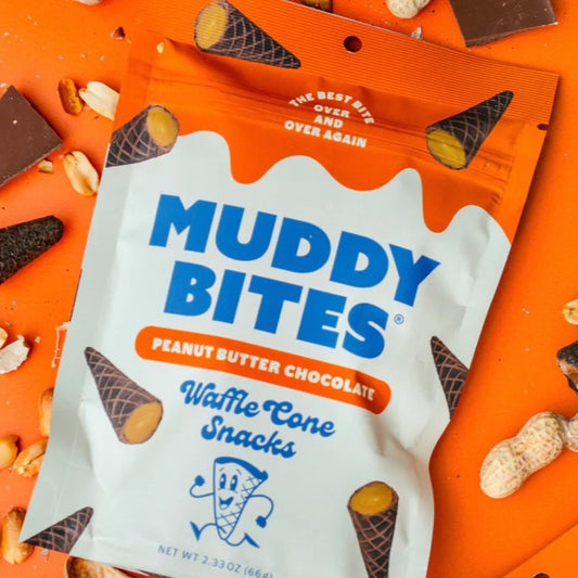 Muddy Bites Peanut Butter Chocolate Waffle Cone Snacks